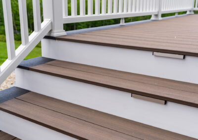 Low voltage lighting for deck risers.